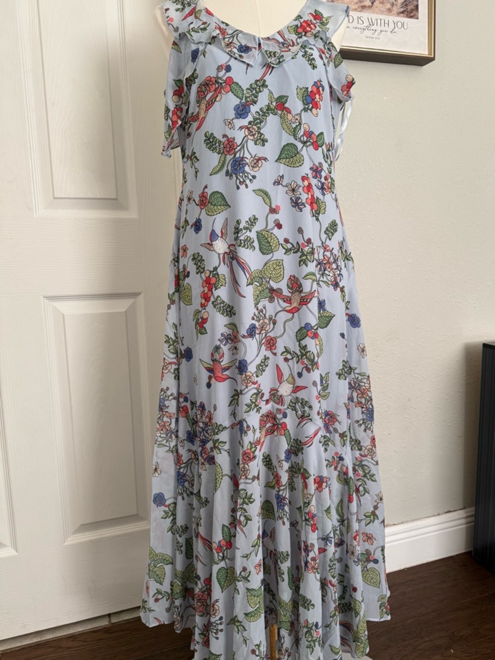Nanette Lepore Light Blue Floral Maxi Dress